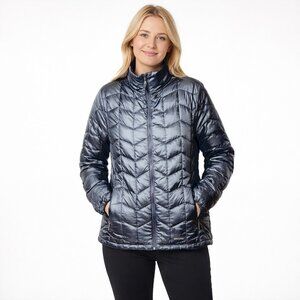 Marmot 800 Fill Puffer Quilted Down Jacket Gun Metal Black Large #A1736